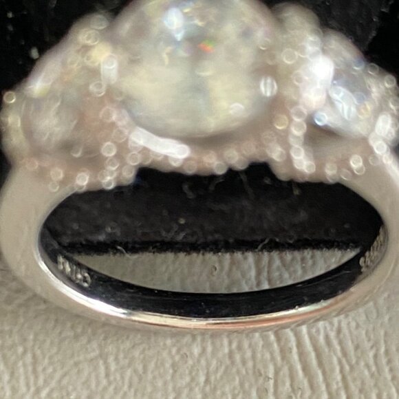 Ring CZ Cubic Zirconia Size 7 Women Sterling Silver 925 Valentine - Picture 6 of 9